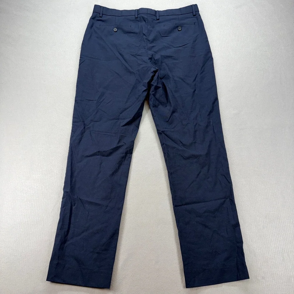 Banana‎ Republic Slim Performance Dress Pants Mens 35x34 Navy Blue Marzotto Wool